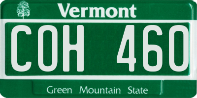 VT license plate COH460