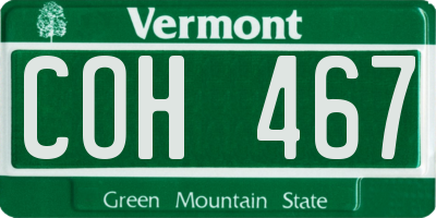 VT license plate COH467