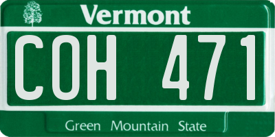 VT license plate COH471