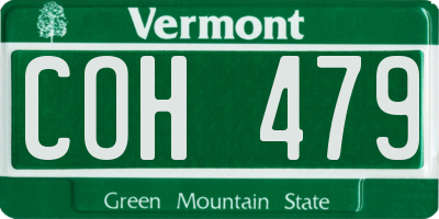 VT license plate COH479
