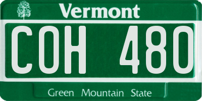 VT license plate COH480