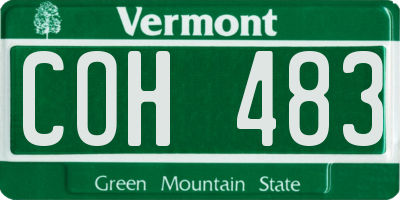 VT license plate COH483