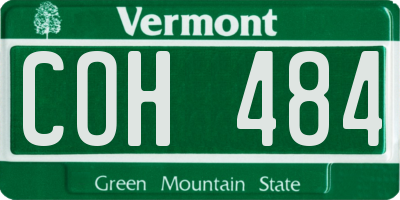 VT license plate COH484