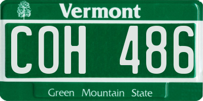 VT license plate COH486