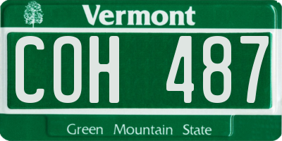 VT license plate COH487