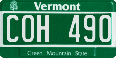 VT license plate COH490