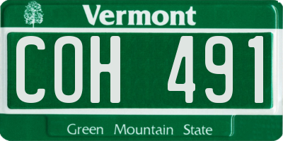 VT license plate COH491