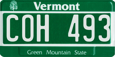 VT license plate COH493