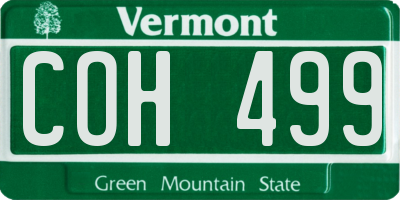VT license plate COH499