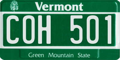 VT license plate COH501