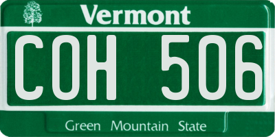 VT license plate COH506