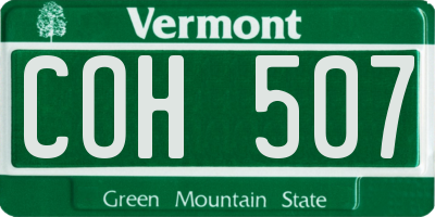 VT license plate COH507