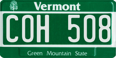 VT license plate COH508