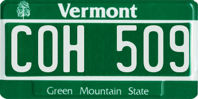 VT license plate COH509