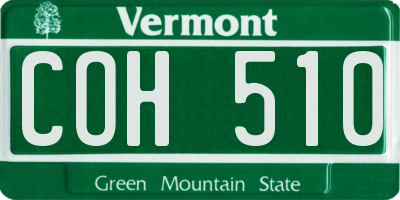VT license plate COH510