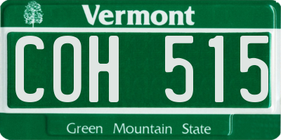 VT license plate COH515
