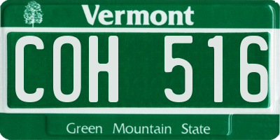 VT license plate COH516