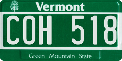 VT license plate COH518