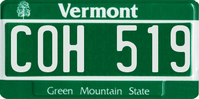 VT license plate COH519