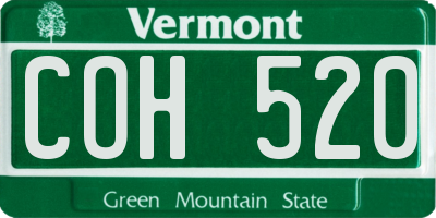 VT license plate COH520