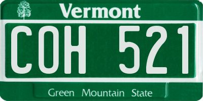 VT license plate COH521