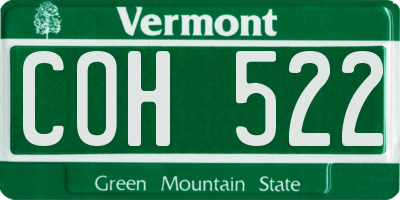 VT license plate COH522