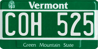 VT license plate COH525