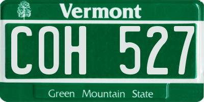 VT license plate COH527