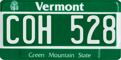 VT license plate COH528