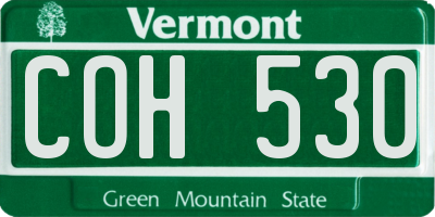 VT license plate COH530