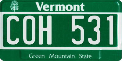 VT license plate COH531
