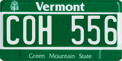 VT license plate COH556
