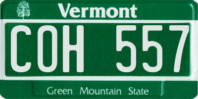 VT license plate COH557
