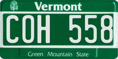 VT license plate COH558