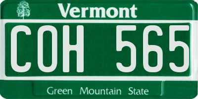 VT license plate COH565