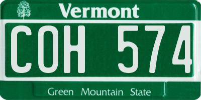 VT license plate COH574