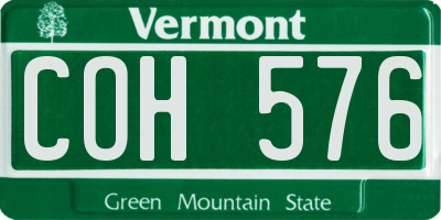VT license plate COH576