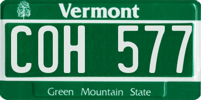 VT license plate COH577