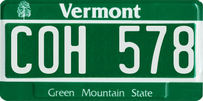 VT license plate COH578