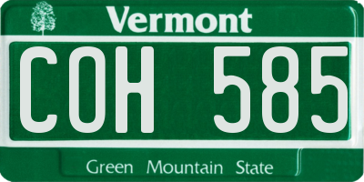 VT license plate COH585