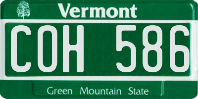 VT license plate COH586