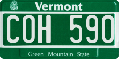 VT license plate COH590