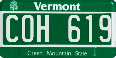 VT license plate COH619