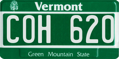 VT license plate COH620