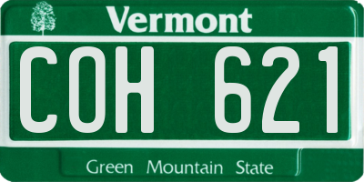 VT license plate COH621