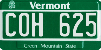 VT license plate COH625
