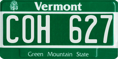 VT license plate COH627