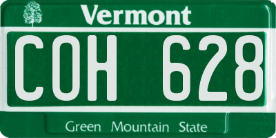 VT license plate COH628