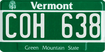 VT license plate COH638