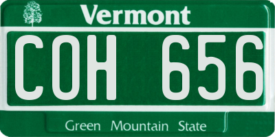 VT license plate COH656